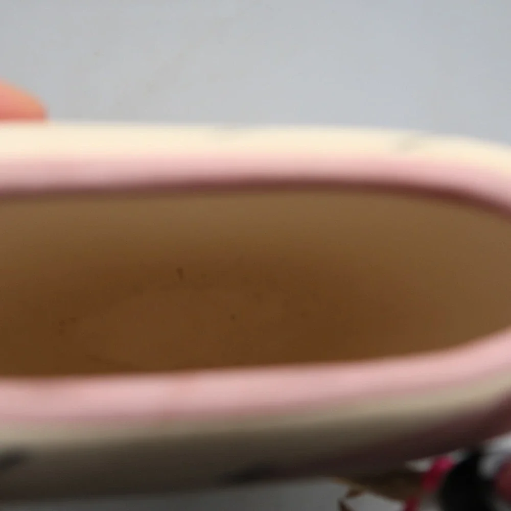 Pink White Rose Feather Vintage Native American Vase Pottery Vase Signed 6